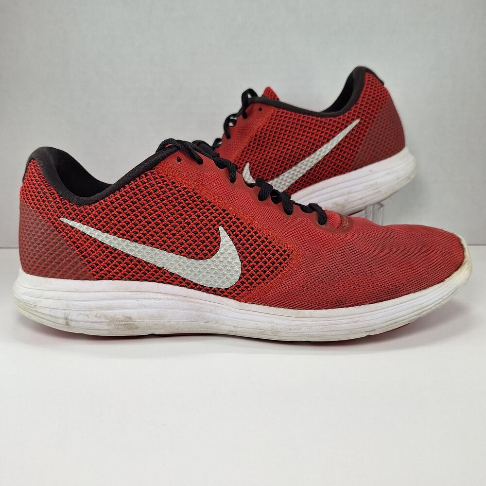 Nike Revolution 3 Red Athletic Running Sneakers Shoes 819300-601 Men's Size 12